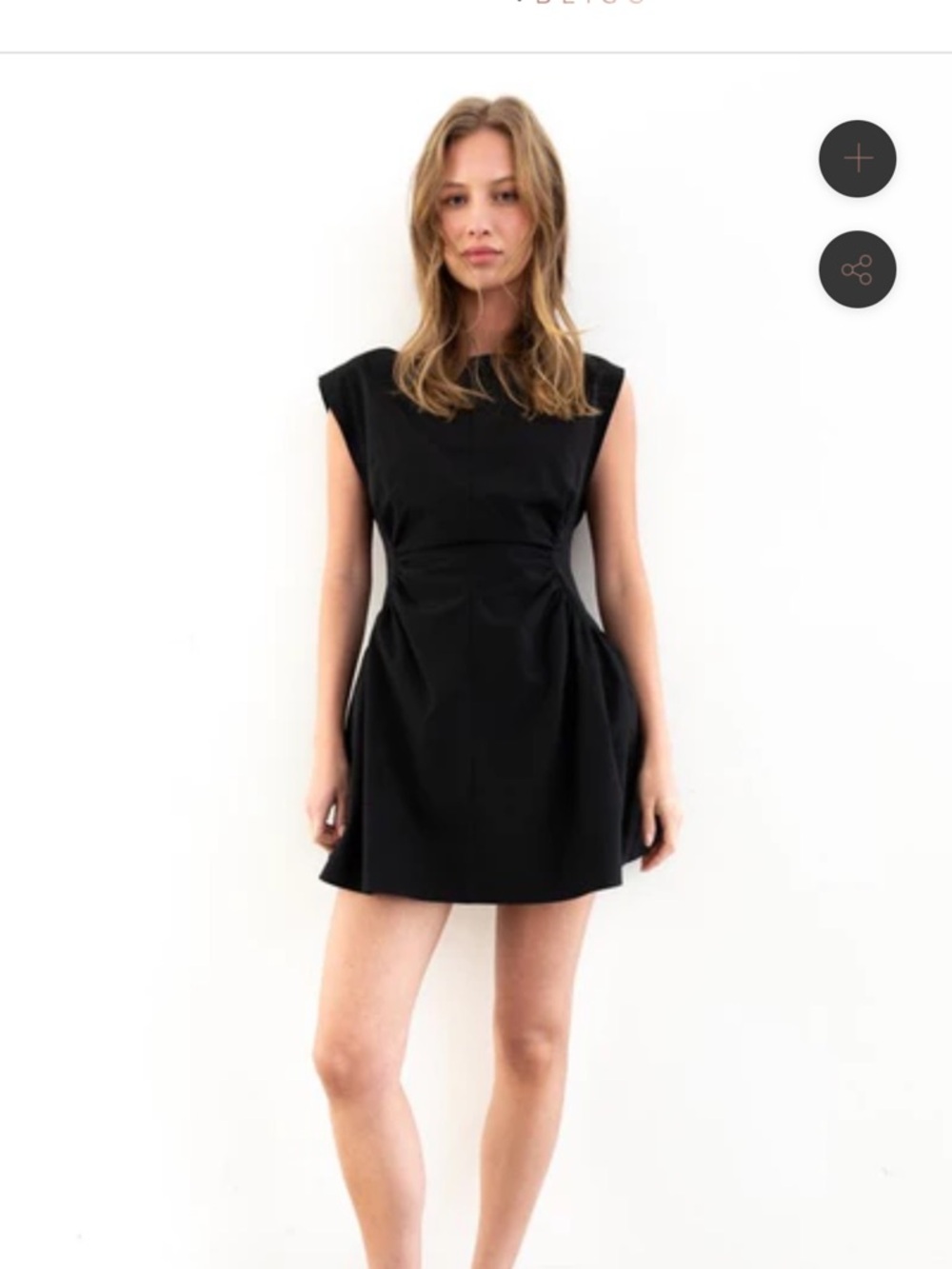 Cap Sleeve Elegant Black Women's Fit-and-Flare Dress